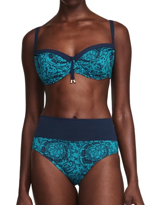 Chantelle Badmode Flowers blau unwattierter bikini bh