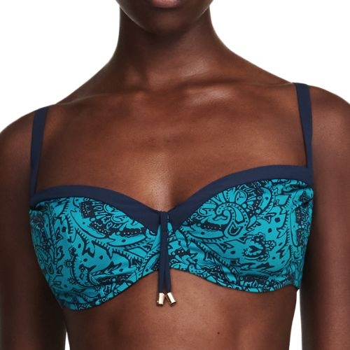 Chantelle Badmode Flowers blau unwattierter bikini bh