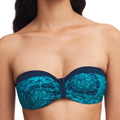 Chantelle Badmode Flowers blau unwattierter bikini bh