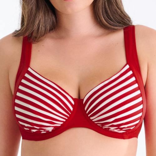 Lisca Bademode Bondi Beach rot/weiß unwattierter bikini bh
