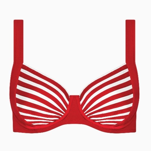 Lisca Bademode Bondi Beach rot/weiß unwattierter bikini bh