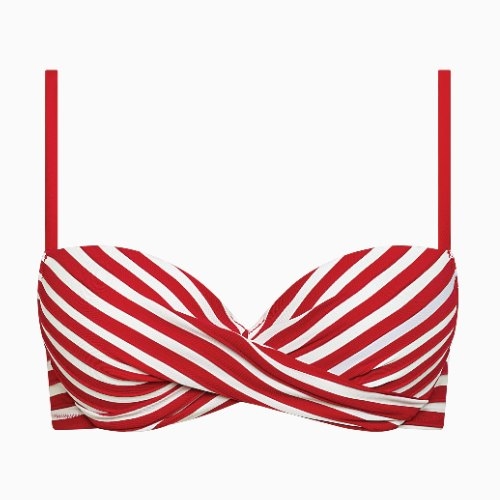 Lisca Bademode Bondi Beach rot/weiß gemoldefer bikini bh