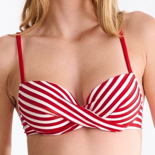 Lisca Bademode Bondi Beach rot/weiß gemoldefer bikini bh