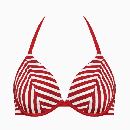 Lisca Bademode Bondi Beach rot/weiß unwattierter bikini bh