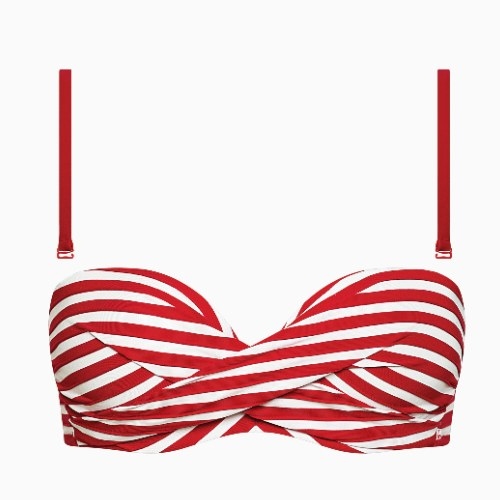 Lisca Bademode Bondi Beach rot/weiß gemoldefer bikini bh