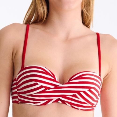 Lisca Bademode Bondi Beach rot/weiß gemoldefer bikini bh