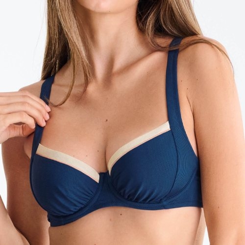 Lisca Bademode Sydney navy-blau unwattierter bikini bh