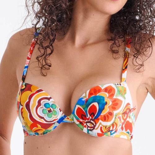 Lisca Bademode Mexico pink/print push up bikini bh