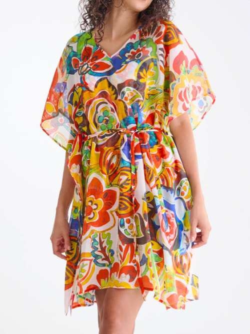 Lisca Bademode Mexico pink/print kaftan