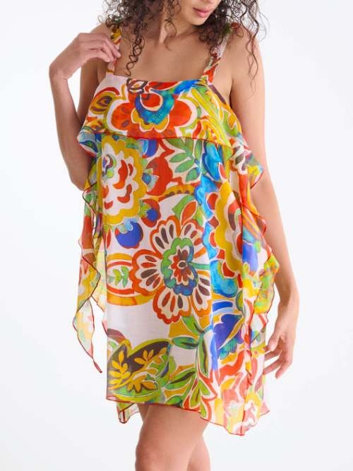 Lisca Bademode Mexico pink/print strandkleid