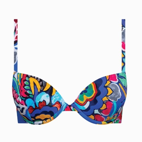 Lisca Bademode Mexico blau/print push up bikini bh