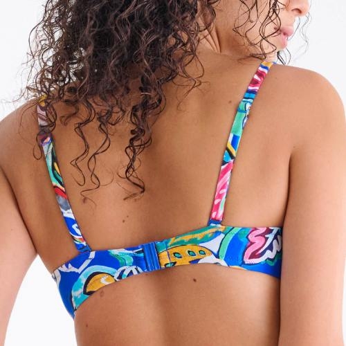 Lisca Bademode Mexico blau/print push up bikini bh