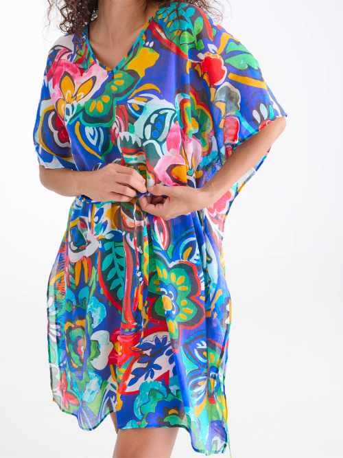 Lisca Bademode Mexico blau/print kaftan
