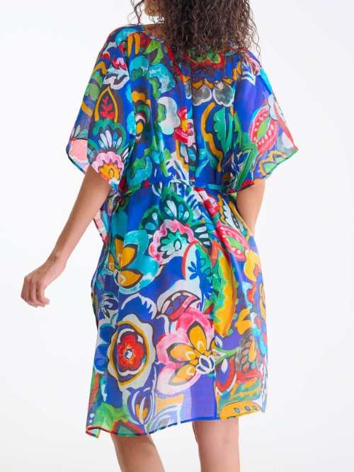 Lisca Bademode Mexico blau/print kaftan