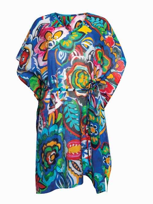 Lisca Bademode Mexico blau/print kaftan
