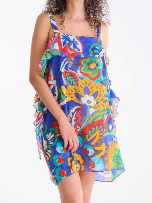 Lisca Bademode Mexico blau/print strandkleid