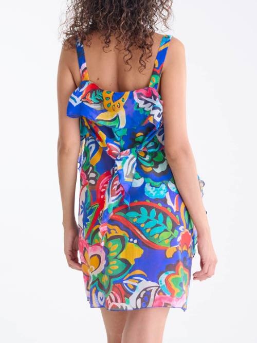 Lisca Bademode Mexico blau/print strandkleid