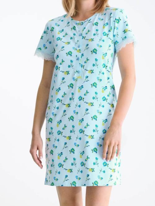 Lisca Bloomy blau nachtkleid