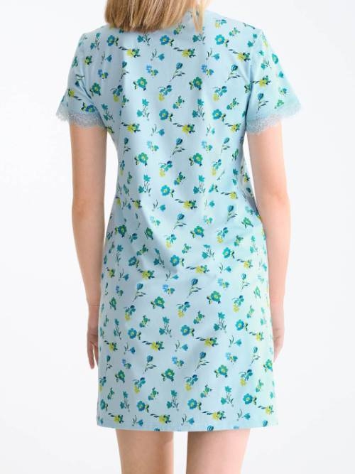 Lisca Bloomy blau nachtkleid