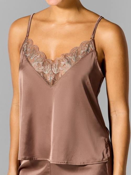 Sapph Chan taupe spaghetti top