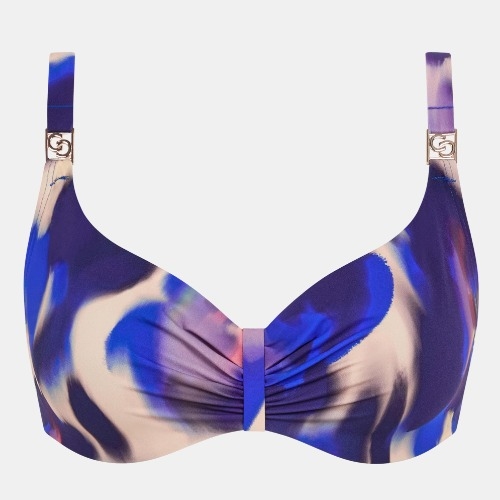 Chantelle Badmode Sauvage blau/print unwattierter bikini bh