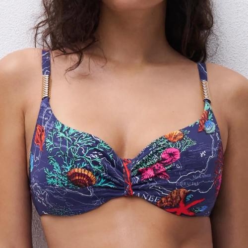 Chantelle Badmode Icon blau gemoldefer bikini bh