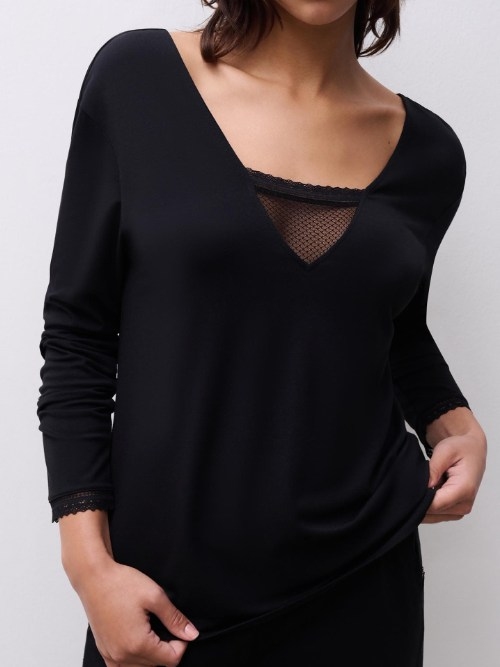 Chantelle Nachtmode Romance schwarz schlafshirt