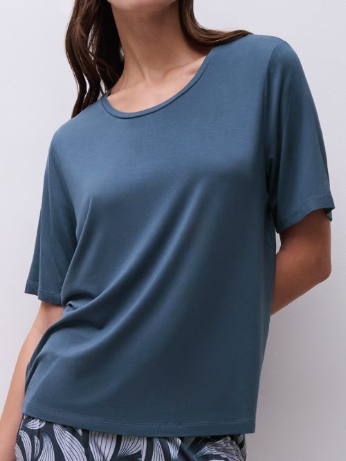 Femilet Nachtmode Yara blau schlafshirt