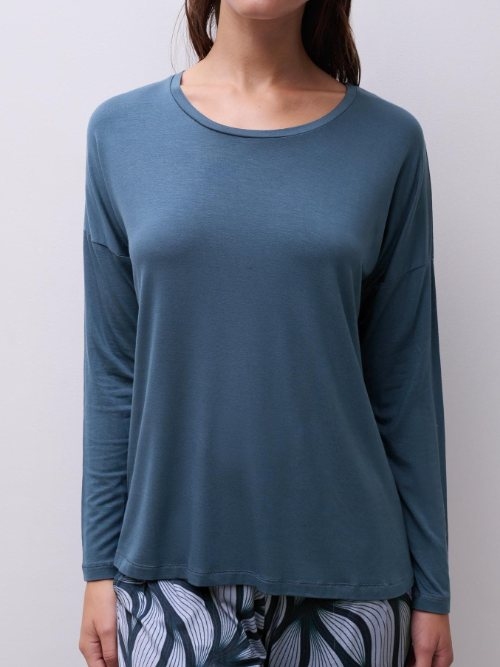 Femilet Nachtmode Yara blau schlafshirt