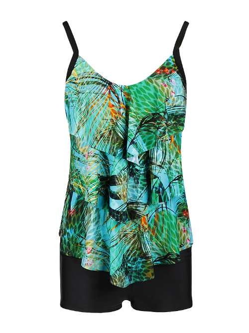 Mila Peacock aqua tankini set