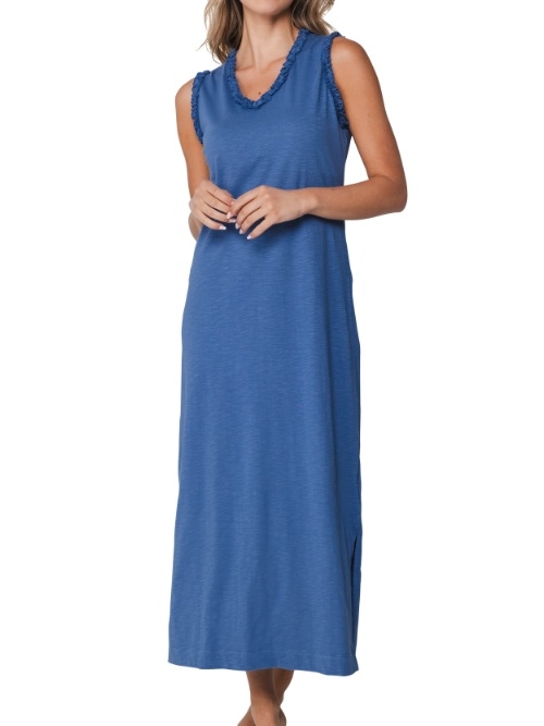 Pastunette Damen blau nachtkleid