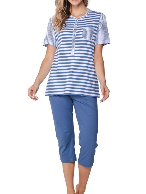 Pastunette Damen blau pyjama