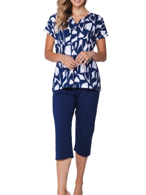 Pastunette Damen navy-blau pyjama