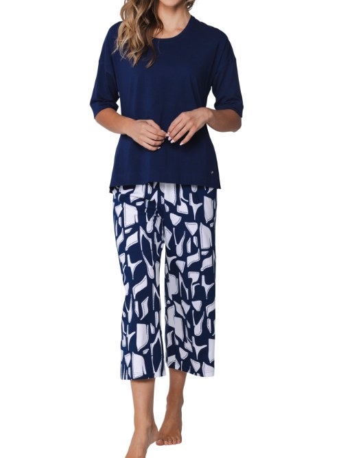 Pastunette Damen navy-blau pyjama