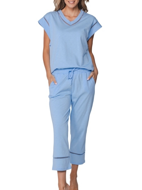 Pastunette Damen blau pyjama