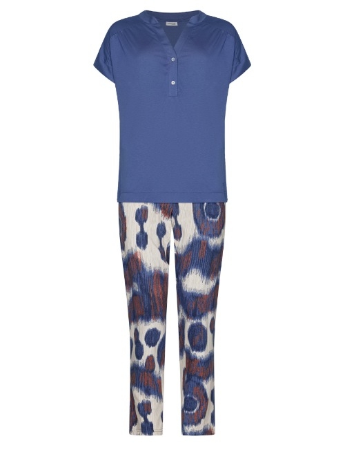 Pastunette Damen blau pyjama