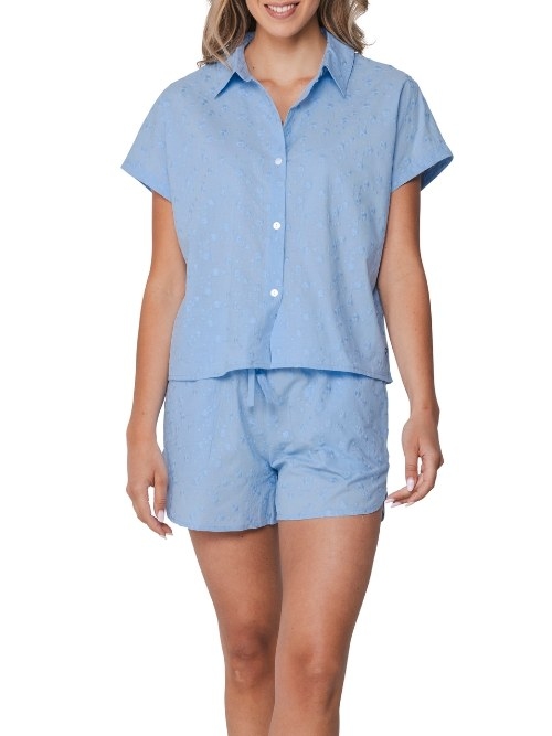 Pastunette Damen blau shortama