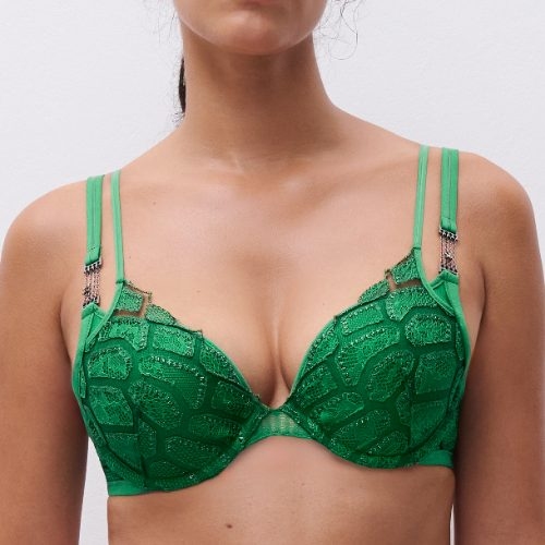 Chantelle Reptilia grün push up bh
