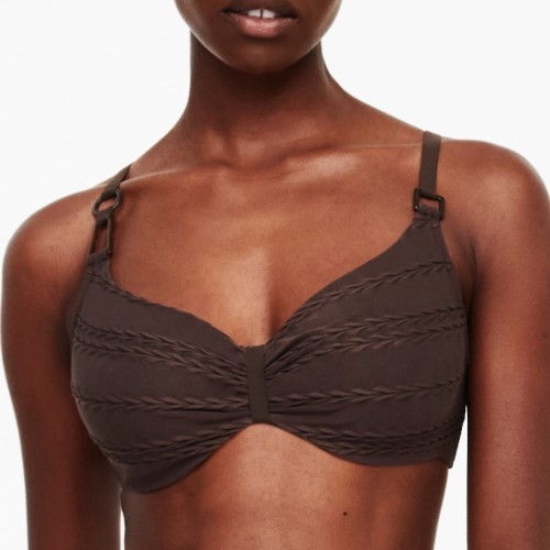 Chantelle Bademode Texture braun gemoldefer bikini bh
