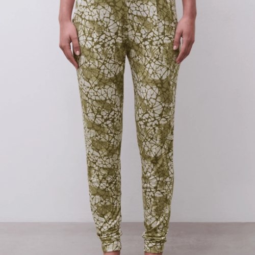 Femilet Nachtmode Yara grün/print pyjamahose