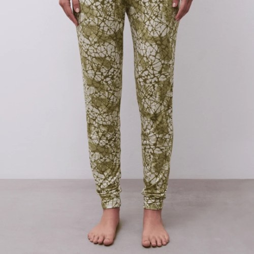 Femilet Nachtmode Yara grün/print pyjamahose