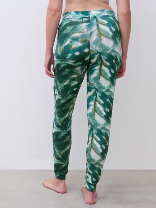 Femilet Nachtmode Yara grün/print pyjamahose