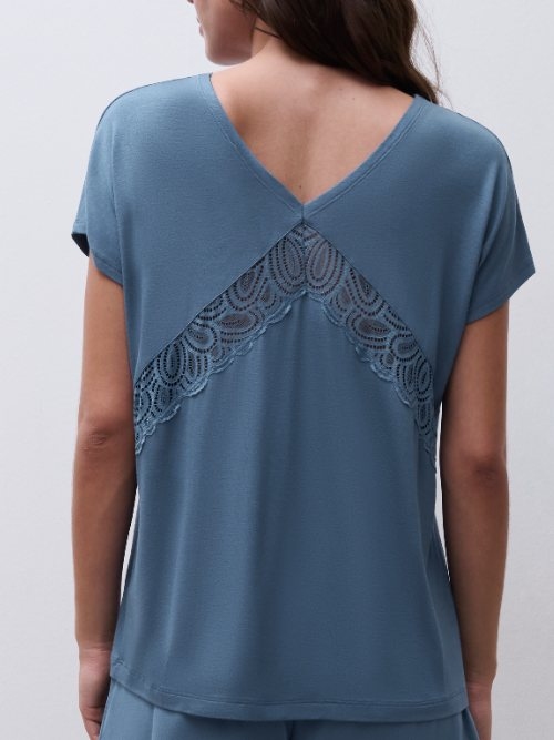 Femilet Nachtmode Josie jeans blau schlafshirt