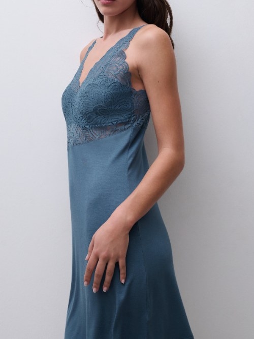 Femilet Nachtmode Josie jeans blau slipdress