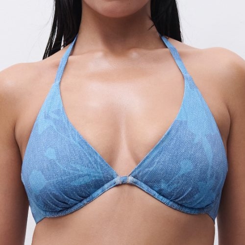 Chantelle Bademode Easy Pop jeans blau unwattierter bikini bh