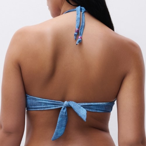 Chantelle Bademode Easy Pop jeans blau unwattierter bikini bh
