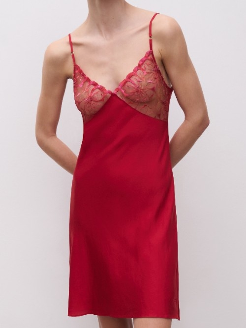 Chantelle Nachtmode Fleurs rot slipdress