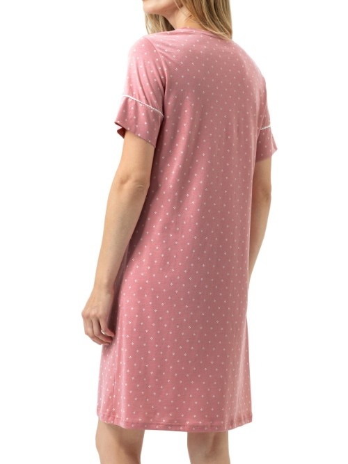 Mey Nachtmode Crochet Dots rosewood schlafshirt