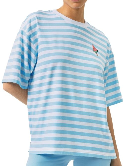 Mey Nachtmode Straight Waves blau schlafshirt