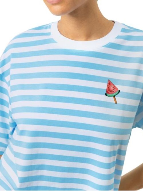 Mey Nachtmode Straight Waves blau schlafshirt